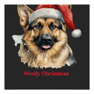 Deutscher Schäferhund Weihnachtsgeschenkideen Woof Poster