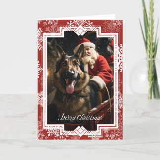 Deutscher Schäferhund Weihnachtskarte Feiertagskarte