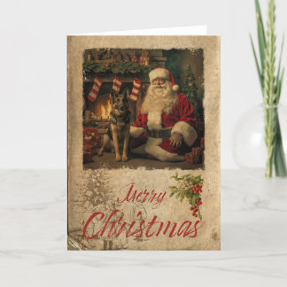 Deutscher Schäferhund Weihnachtskarte Feiertagskarte