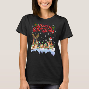 Deutscher Schäferhund Weihnachtsleuchten Tree Matc T-Shirt