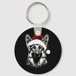 Deutscher Schäferhund Weihnachtsmann Hut Weihnacht Schlüsselanhänger