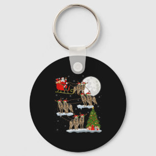 Deutscher Schäferhund Weihnachtsmann Schlitten Fli Schlüsselanhänger