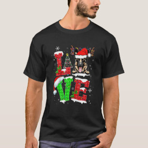 Deutscher Schäferhund  Weihnachtsmann Weihnachten  T-Shirt