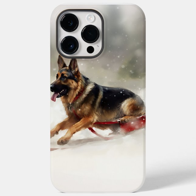 Deutscher Schäferhund Weihnachtsschnee im Winter Case-Mate iPhone Hülle (Rückseite)