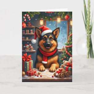 Deutscher Schäferhund Weihnachtswerkstatt Weihnach Karte