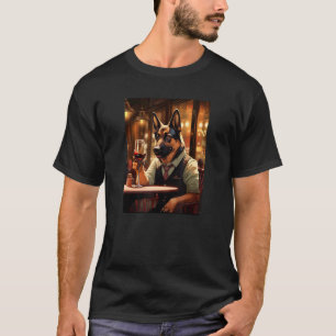 Deutscher Schäferhund Wein Lustiger Hund Getränk T-Shirt