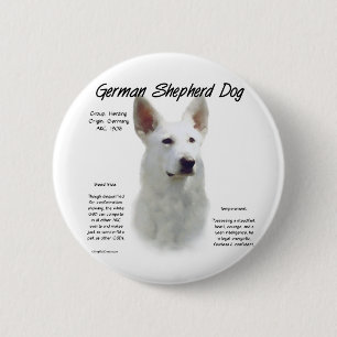 Deutscher Schäferhund (wht) Geschichtsdesign Button
