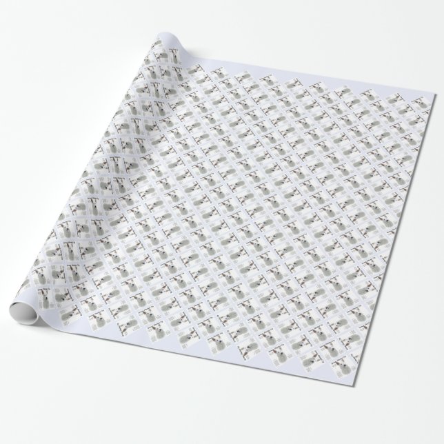 Deutscher Schäferhund (wht) Geschichtsdesign Geschenkpapier (Ungerollt)