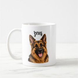 Deutscher Schäferhund Zeus Name Design | Starker H Kaffeetasse