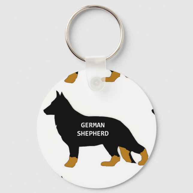 Deutscher Schäfername Silo bi Farbe Schlüsselanhänger (Vorderseite)