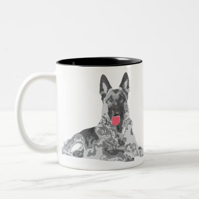 Deutscher Schwarz Zweifarbige Tasse (Links)