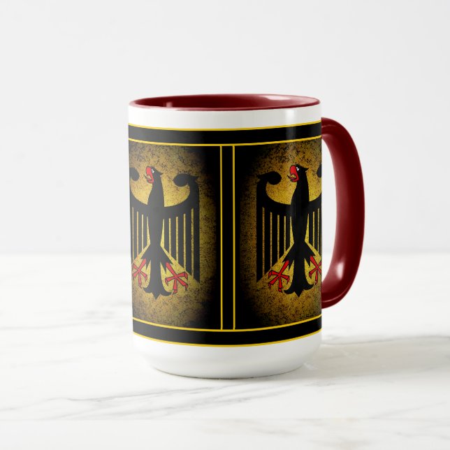 Deutscher, schwarzer Adler der deutschen Flagge, Tasse (VorderseiteRechts)
