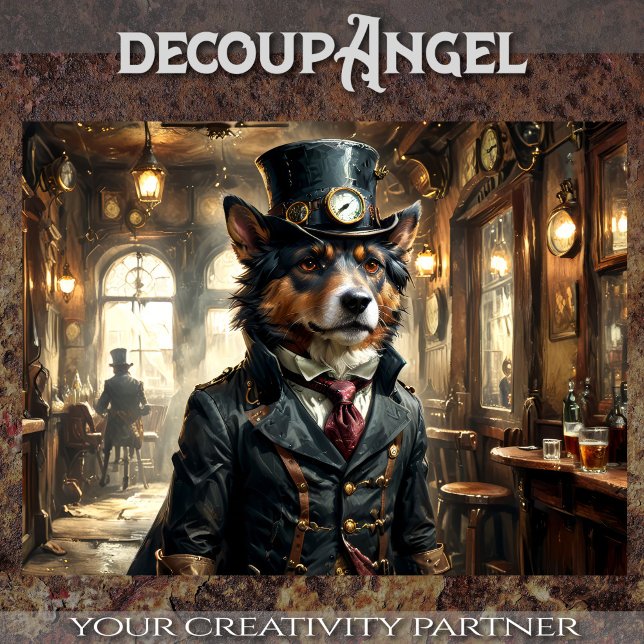 Deutscher Sheepdog - Decoupage - Seidenpapier (Von Creator hochgeladen)