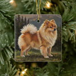 Deutscher Spitz Keramikornament