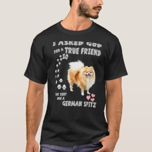 Deutscher Spitz Mama Fluffy Dog Vater Druck Niedli T-Shirt