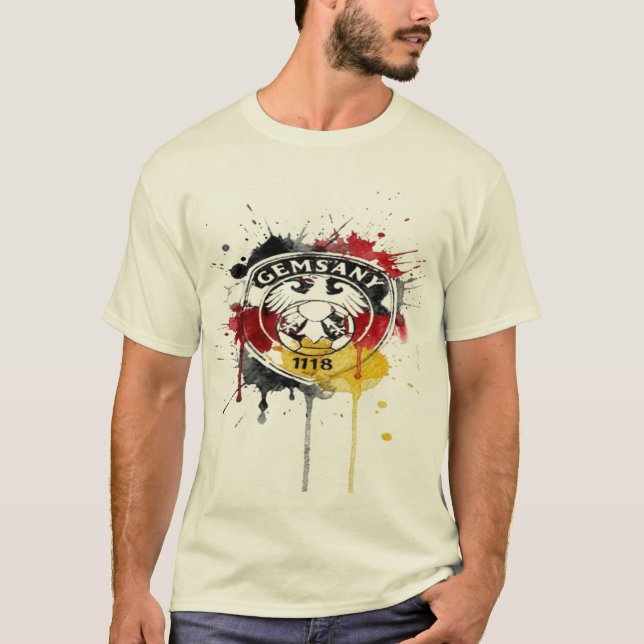Deutscher Stolz Wasserfarbspritzer T-Shirt (Vorderseite)