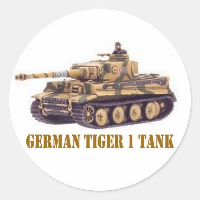 DEUTSCHER TIGER 1 TANK RUNDER AUFKLEBER (Vorderseite)