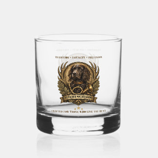 Deutscher Wachtelhund  , Hunting Logo Whiskyglas
