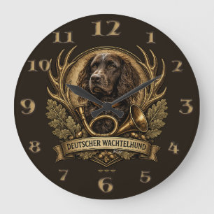 Deutscher Wachtelhund , Jagdlogo Große Wanduhr