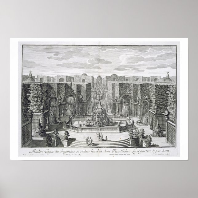 Deutscher Wassergarten von "Furstlicher Baumeister Poster (Vorne)