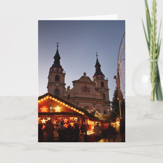 Deutscher Weihnachtsmarkt Feiertagskarte (Vorderseite)