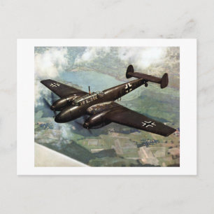 Deutscher Zweiter Weltkrieg Bf-110 im Flug Postkarte