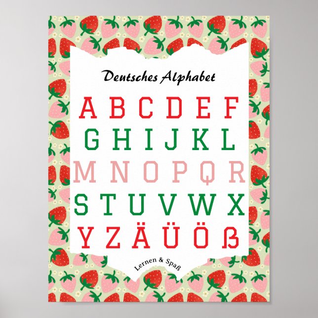 Deutsches Alphabet lernen & Spaß  Poster (Vorne)