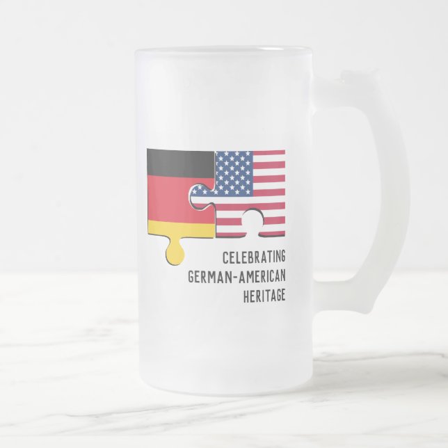 DEUTSCHES AMERIKANISCHES Erbe | Monogramm Mattglas Bierglas (Rechts)