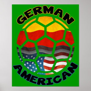 Deutsches amerikanisches Fußball-Plakat Poster