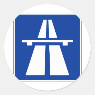 deutsches Autobahnzeichen Runder Aufkleber