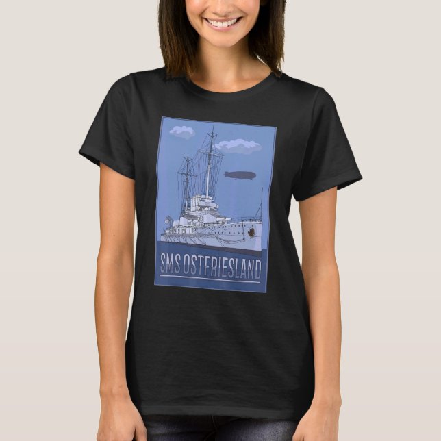Deutsches Battleship SMS Ostfriesland Vintages Dia T-Shirt (Vorderseite)