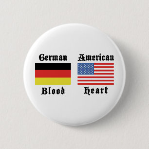Deutsches Blut-Amerikaner-Herz Button