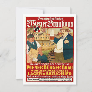 Deutsches Brauhaus im vintage Stil Postkarte