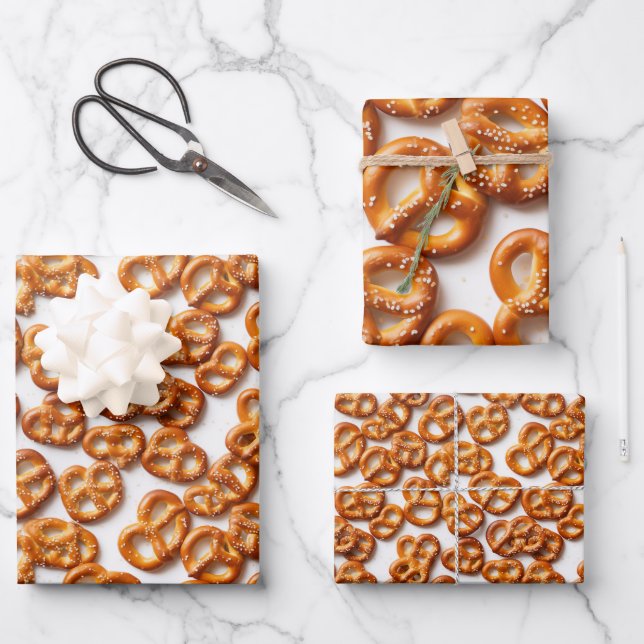 Deutsches Bretzel-Muster Geschenkpapier Set (Vorderseite)