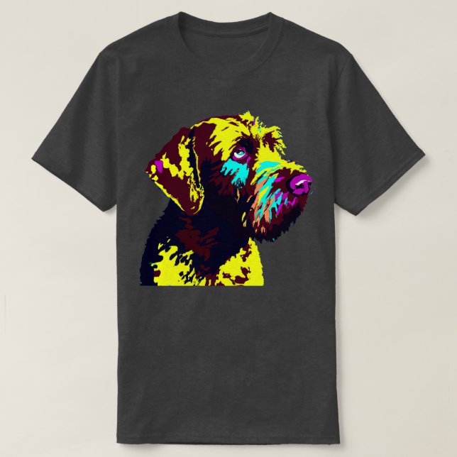 Deutsches Drahthaar Pointer Art Hund Lover Geschen T-Shirt (Design vorne)