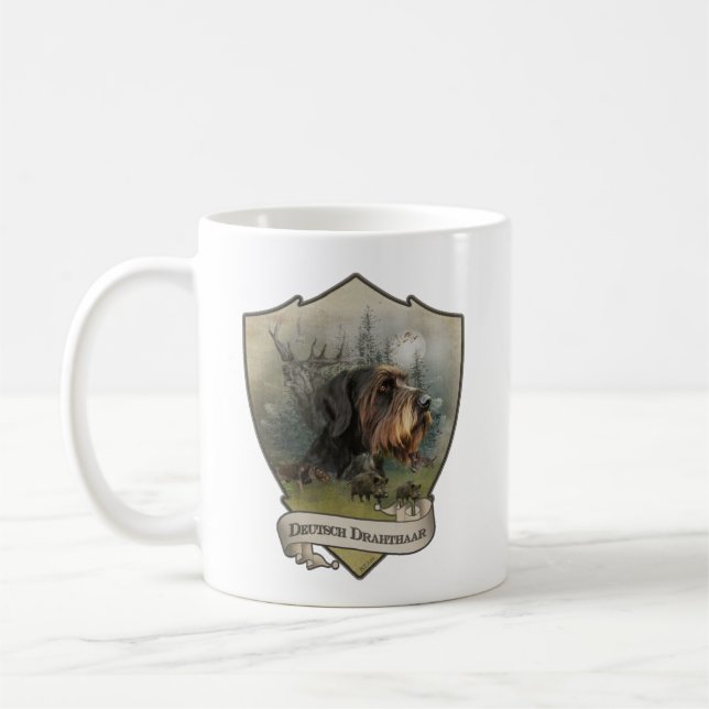 Deutsches Drahthaar Pointer, Boarenjagd Kaffeetasse (Links)