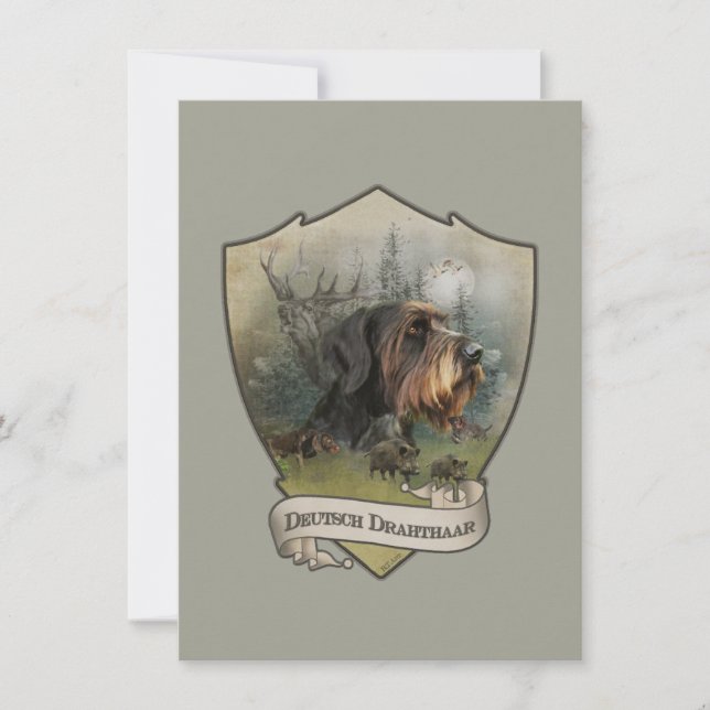 Deutsches Drahthaar Pointer, Boarenjagd Karte (Vorderseite)