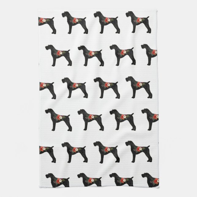 Deutsches Drahthaar Pointer Boho Silhouette Geschirrtuch (Vertikal)