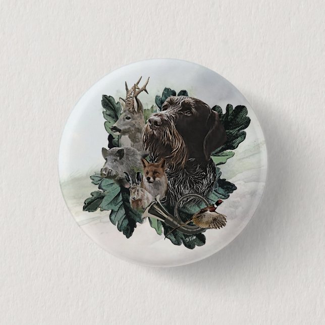 Deutsches Drahthaar Pointer Button (Vorderseite)
