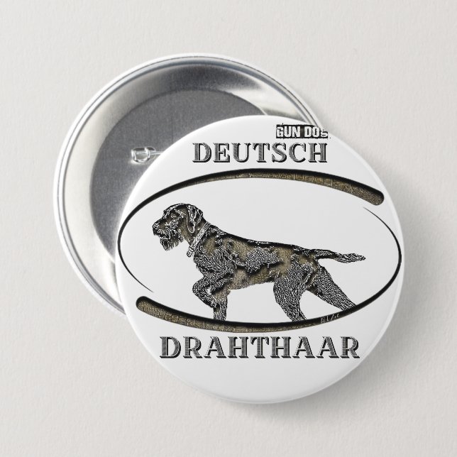 Deutsches Drahthaar Pointer Button (Vorne & Hinten)