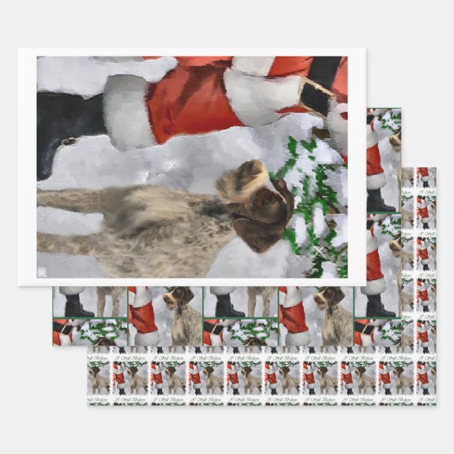 Deutsches Drahthaar Pointer Christmas Geschenkpapier Set (Set)