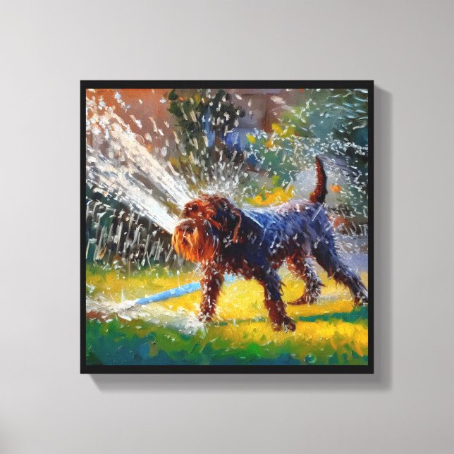 Deutsches Drahthaar Pointer Dog Leinwanddruck (Vorderseite)