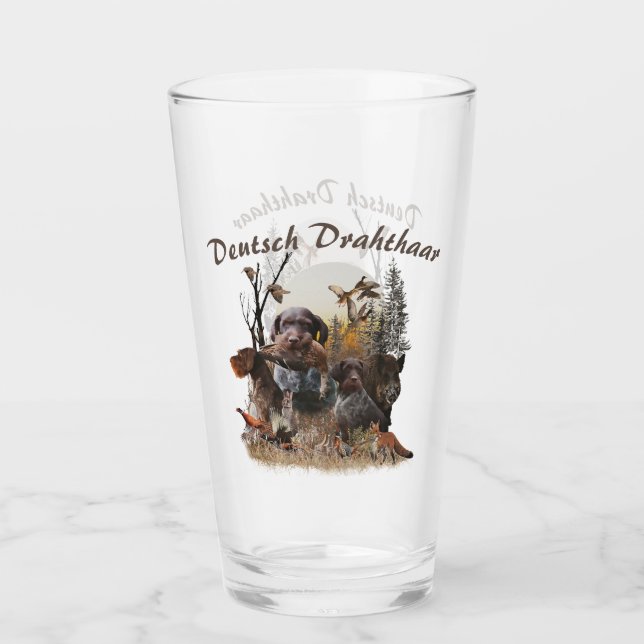 Deutsches Drahthaar Pointer Glas (Vorderseite)
