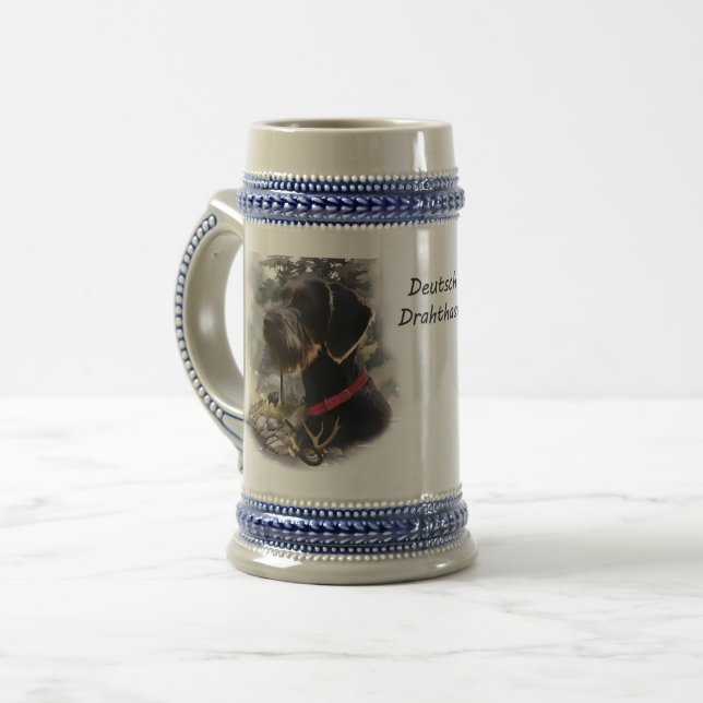 Deutsches Drahthaar Pointer, GWP Bierglas (Vorderseite Links)