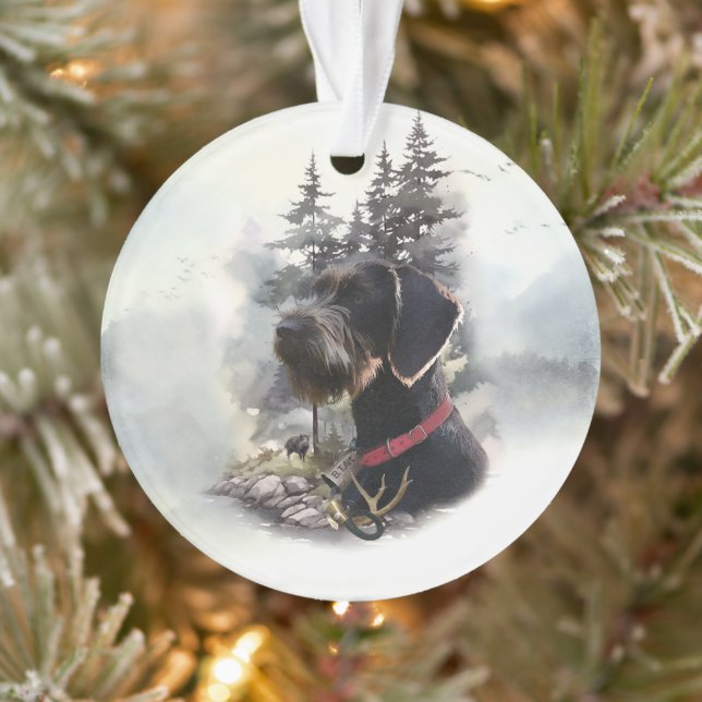 Deutsches Drahthaar Pointer, GWP Ornament (Baum)