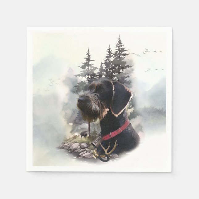 Deutsches Drahthaar Pointer, GWP Serviette (Vorderseite)