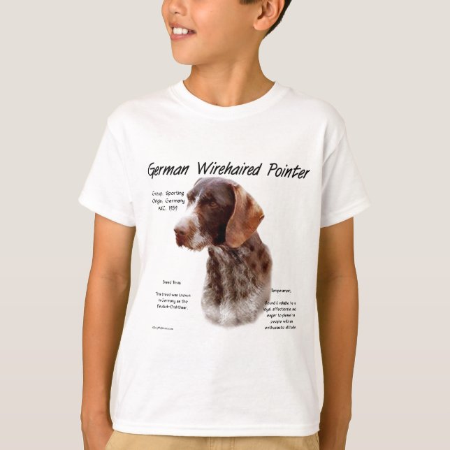Deutsches Drahthaar Pointer History Design T-Shirt (Vorderseite)