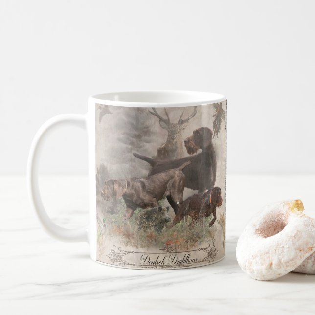 Deutsches Drahthaar Pointer Kaffeetasse (Mit Donut)