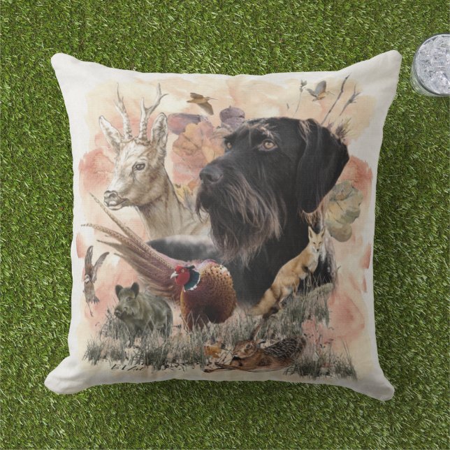 Deutsches Drahthaar Pointer Kissen (Gras)