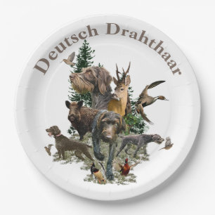 Deutsches Drahthaar Pointer Pappteller
